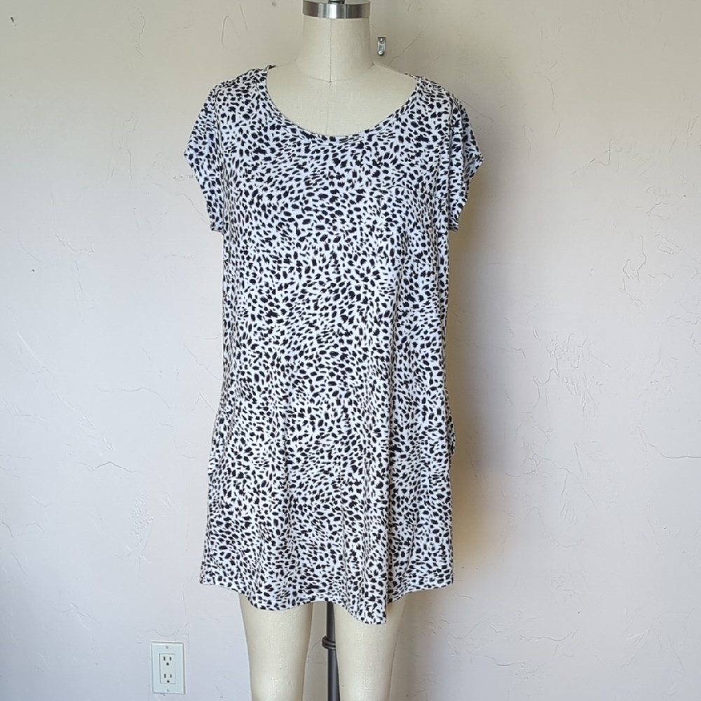 Buttery soft animal print sleep shirt dress with pockets, Pajamas